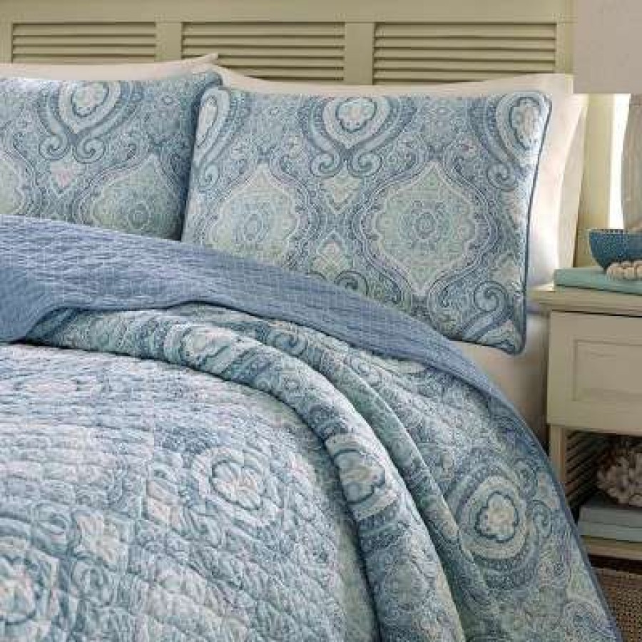 Quilt Bedding Sets * | Budget King Turtle Cove Quilt & Sham Set Turquoise/Aqua Tommy Bahama