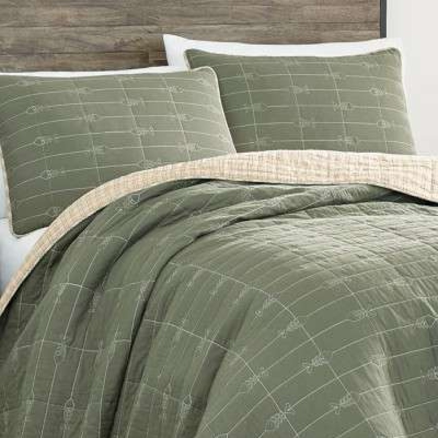 Quilt Bedding Sets * | Discount Troutdale Quilt Set Eddie Bauer Green