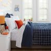 Comforter Bedding Sets * | Cheap Grid Printed Microfiber Comforter & Sheets Set Room Essentials Navy