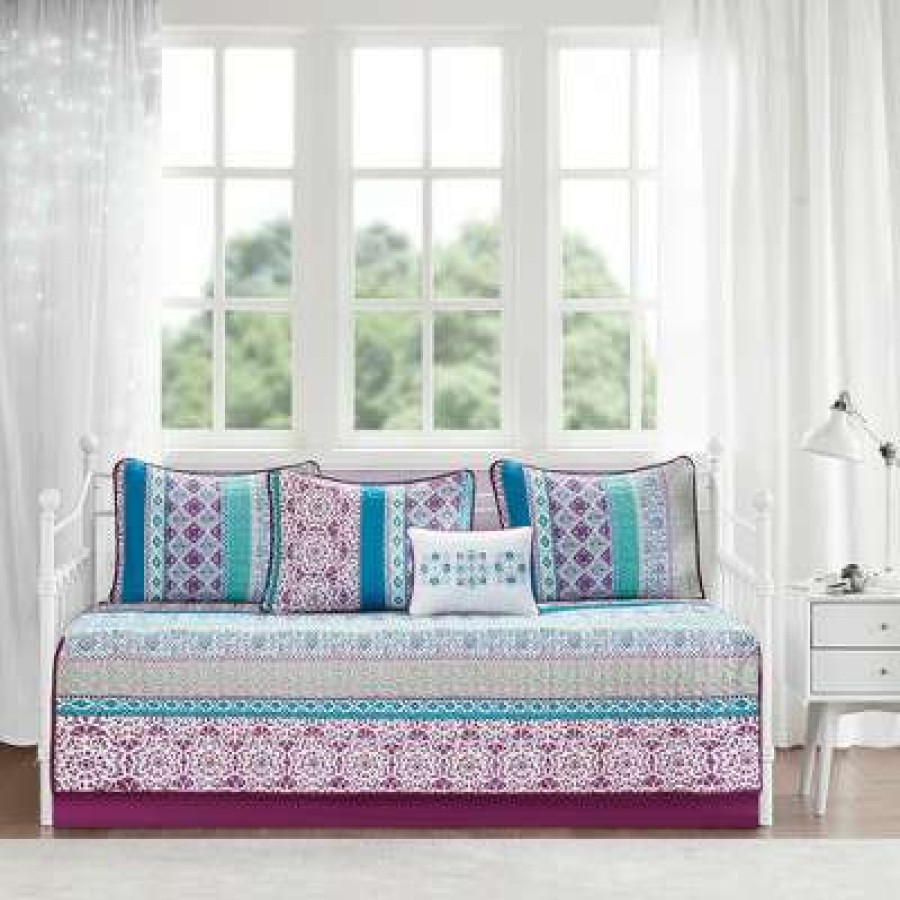 Quilt Bedding Sets * | Brand New Intelligent Design 6Pc Callie Daybed Cover Set Purple