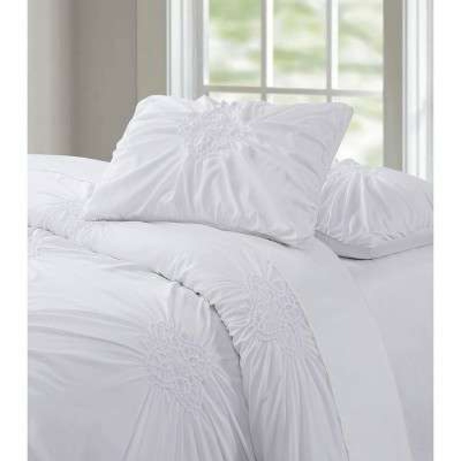 Duvet Cover Bedding Sets * | New Christian Siriano Georgia Ruched Duvet Cover Set