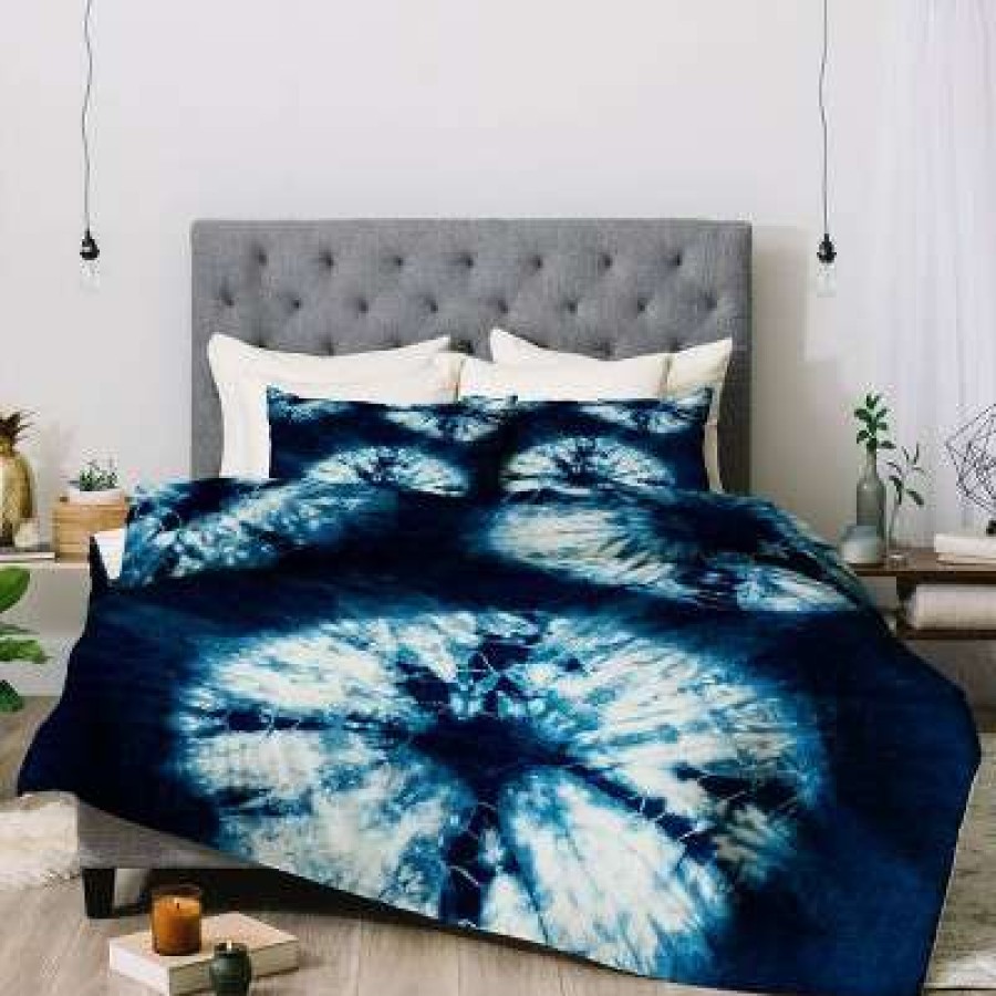 Duvet Cover Bedding Sets * | Best Reviews Of Nicole Van Ekeren Indigo Tie Dye Duvet Set Deny Designs Blue