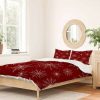 Duvet Cover Bedding Sets * | Coupon Jacqueline Maldonado Snowflakes Duvet Cover & Sham Set Deny Designs Red