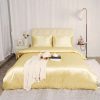 Duvet Cover Bedding Sets * | Budget 3 Pcs Satin Silk Solid Bedding Sets King Gold Tone Piccocasa