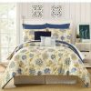 Comforter Bedding Sets * | Cheapest Presidio Square Queen 7Pc Monterey Comforter & Sham Set Ivory/Navy