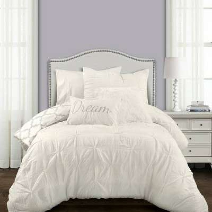 Comforter Bedding Sets * | New Lush Decor Ravello Pintuck Caroline Geo Comforter Lush Decor