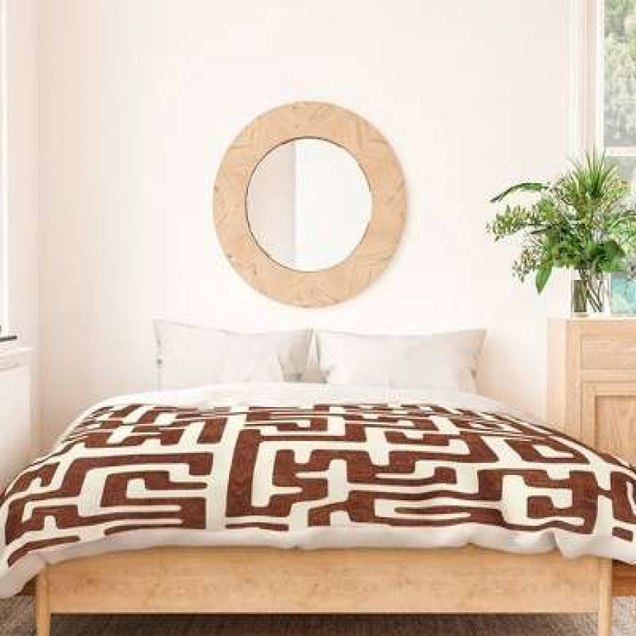 Duvet Cover Bedding Sets * | New Maze In Brandywine Cotton Duvet & Sham Set Deny Designs Orange