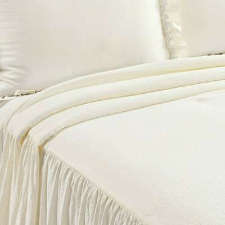 Bedspread Bedding Sets * | New Lush Decor 3Pc Ella Lace Ruffle Bedspread & Sham Set Lush Decor