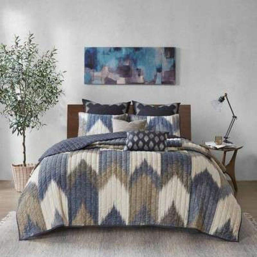 Coverlet Bedding Sets * | Cheap Ink+Ivy Alpine Printed Cotton Coverlet Set