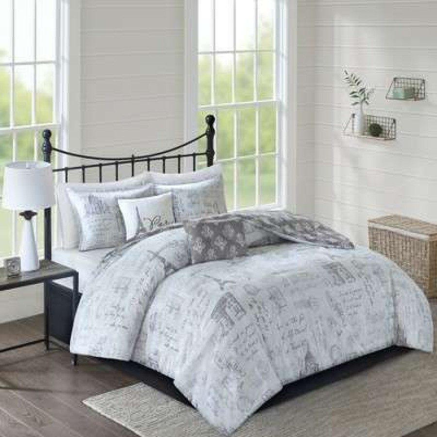 Comforter Bedding Sets * | Cheap 510 Design 5Pc Apolline Reversible Comforter Set Gray/Charcoal