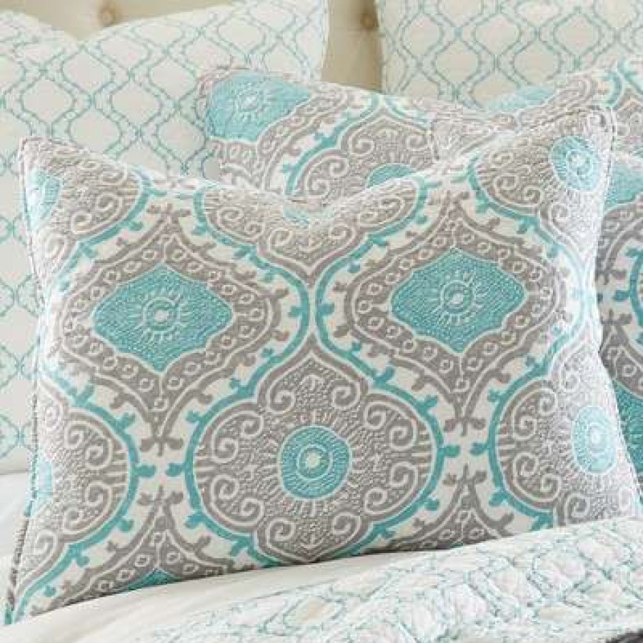 Quilt Bedding Sets * | Hot Sale Gramercy Teal Quilt And Pillow Sham Set Levtex Home