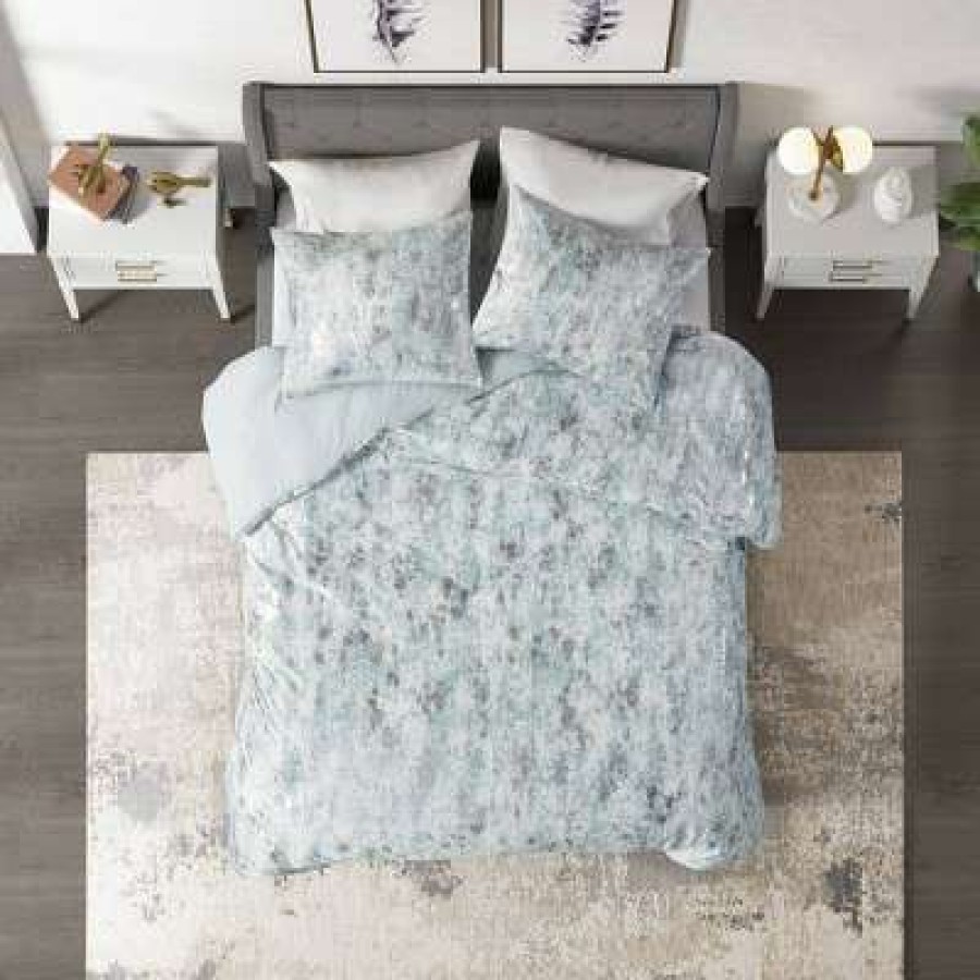 Bedding Collections * | Promo Cosmoliving By Cosmopolitan Pearl Metallic Printed Velvet Bedding Collection