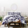 Duvet Cover Bedding Sets * | Discount Holly Sharpe Inky Roses Duvet Cover Set Purple Deny Designs