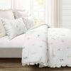 Comforter Bedding Sets * | Best Reviews Of Lush Decor Livia Flora Silver-Infused Antimicrobial Reversible Comforter Set Neutral/Blue Lush Decor