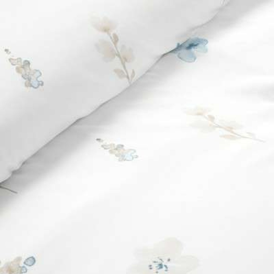 Comforter Bedding Sets * | Best Reviews Of Lush Decor Livia Flora Silver-Infused Antimicrobial Reversible Comforter Set Neutral/Blue Lush Decor