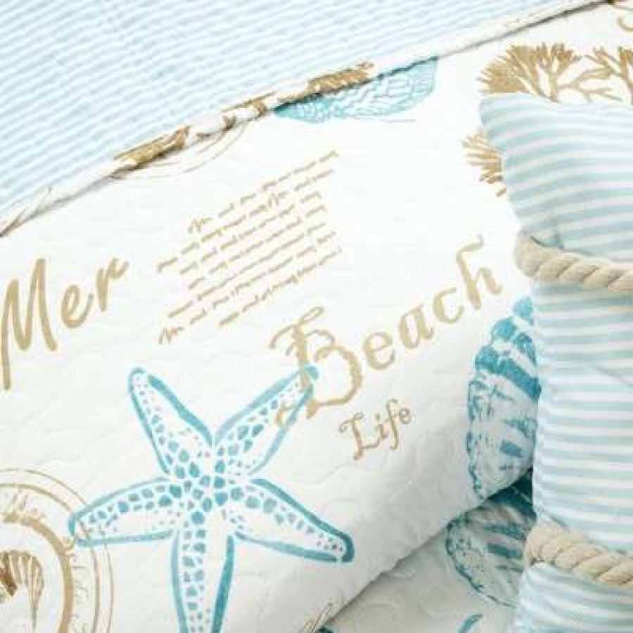 Quilt Bedding Sets * | Best Pirce Lush Decor Harbor Life Reversible Quilt Set Lush Decor