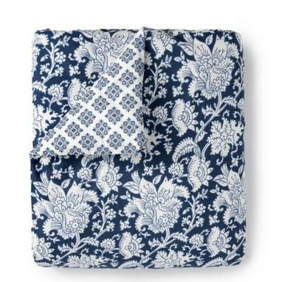 Duvet Cover Bedding Sets * | Deals Kyra Cotton Percale Duvet Cover Set Martha Stewart Navy