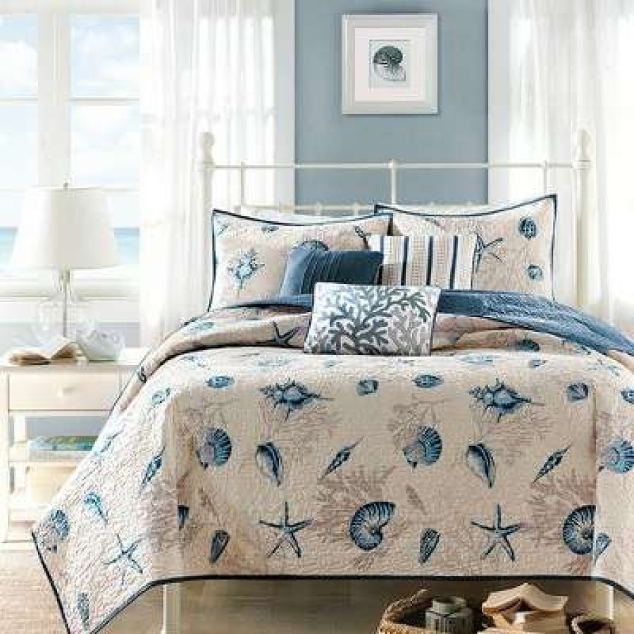 Coverlet Bedding Sets * | Buy Madison Park Rockaway Quilted Coverlet Set Blue