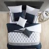 Comforter Bedding Sets * | Budget Hallmart Collectibles Ellison Embroidered Colorblock Comforter Bedding Set Dark Teal