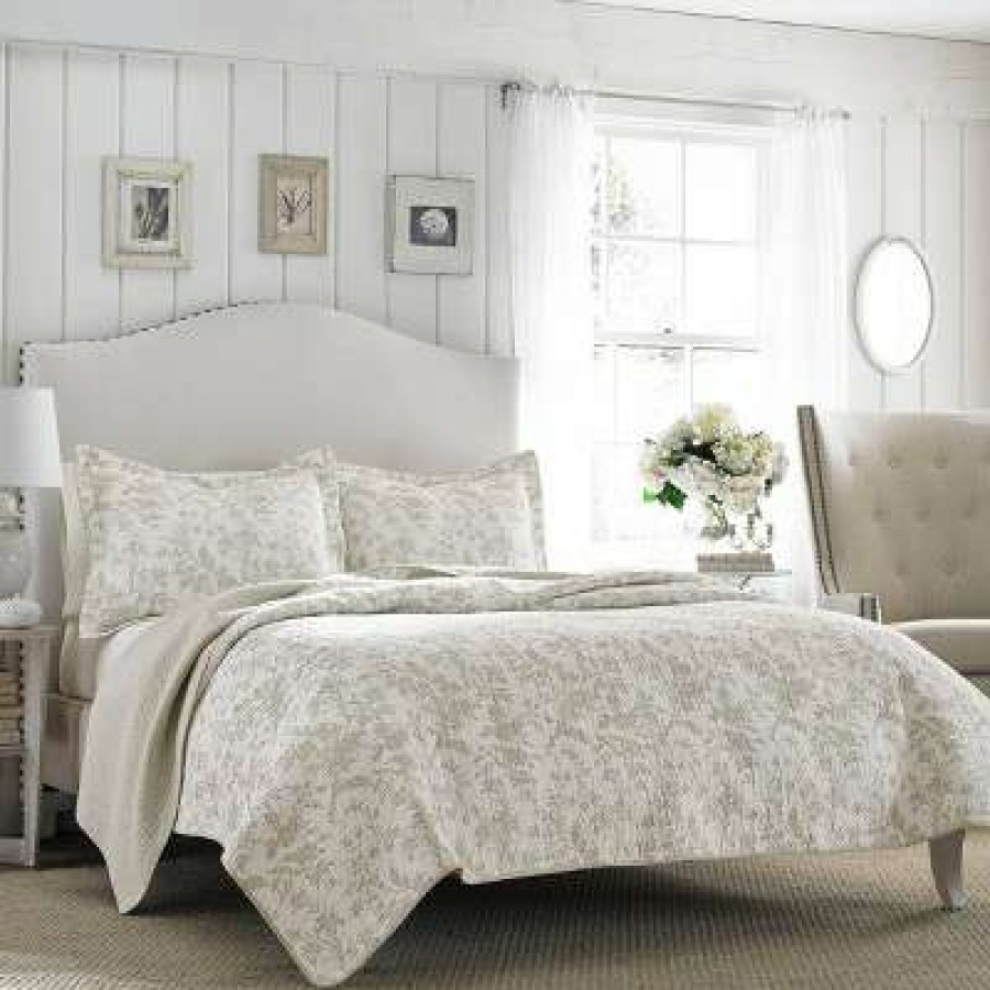 Quilt Bedding Sets * | Best Deal Gray Amberley Quilt Set Laura Ashley