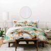 Duvet Cover Bedding Sets * | Best Pirce Deny Designs 83 Oranges Tropical And Tigers Duvet Set Green