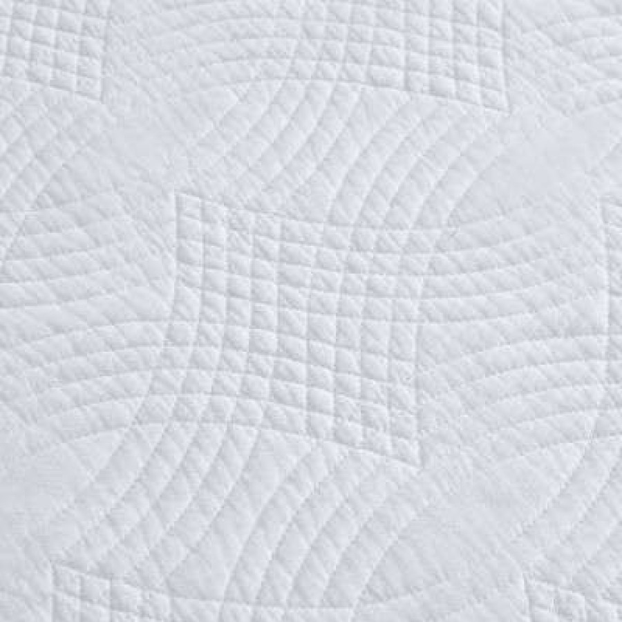 Quilt Bedding Sets * | Brand New Laura Ashley 39" X 75" La Solid Trellis Daybed Cover Set White