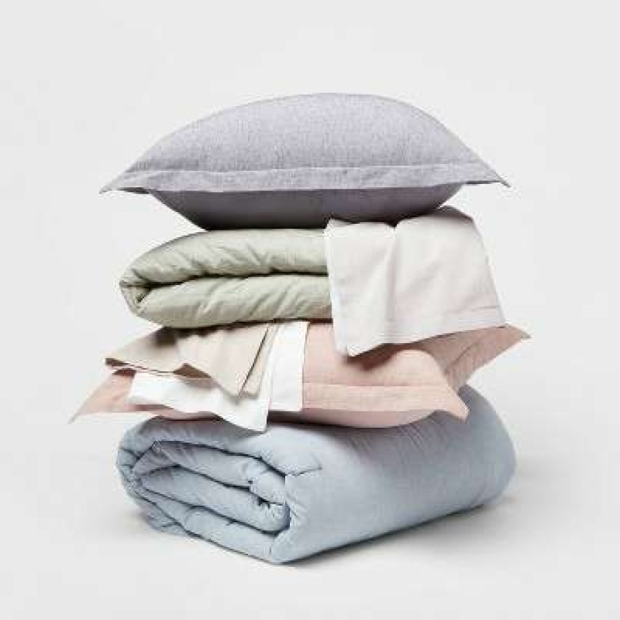 Bedding Collections * | Discount Cotton Linen Chambray Bedding Collection Threshold