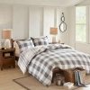 Duvet Cover Bedding Sets * | Budget Madison Park Prewitt King/California King 3Pc Cotton Printed Reversible Duvet Cover Set Gray