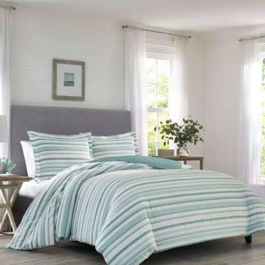 Comforter Bedding Sets * | Discount Clearwater Cay Reversible Comforter & Sham Set Blue Tommy Bahama