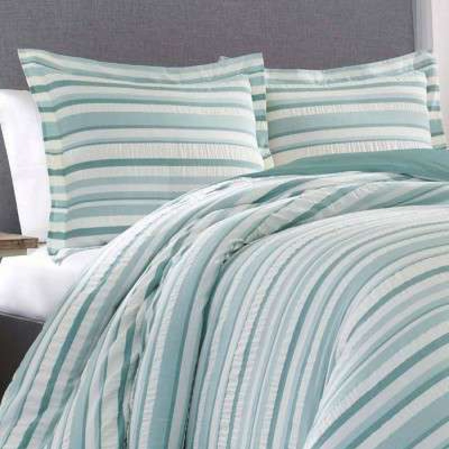 Comforter Bedding Sets * | Discount Clearwater Cay Reversible Comforter & Sham Set Blue Tommy Bahama