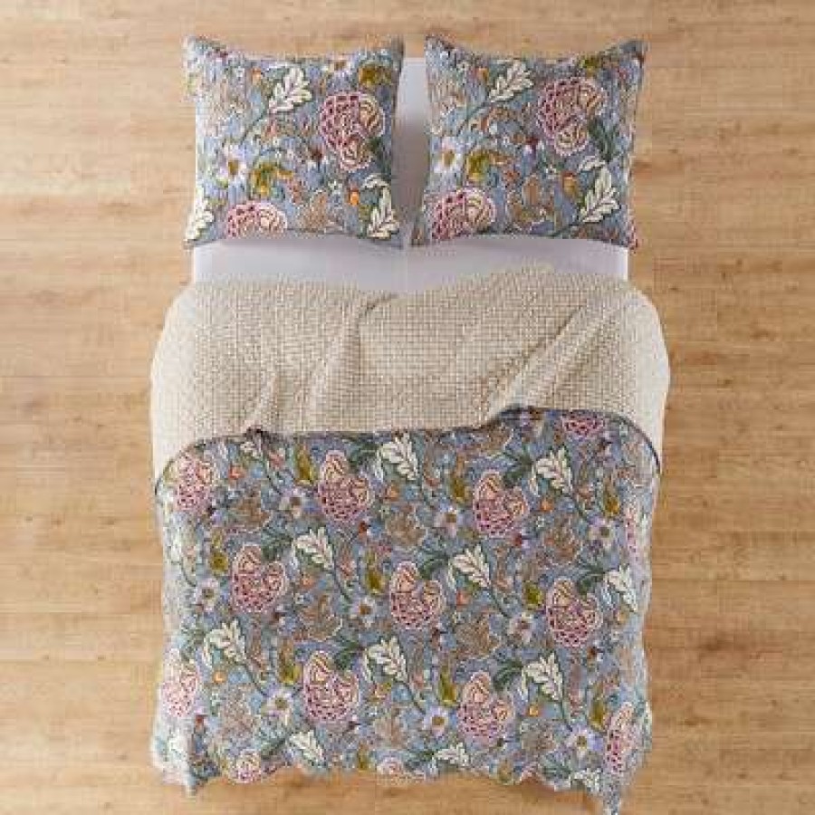 Quilt Bedding Sets * | Top 10 Calafel Floral Quilt And Pillow Sham Set Levtex Home