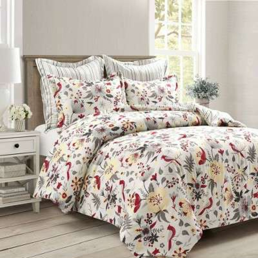 Comforter Bedding Sets * | Promo Lush Decor Blooming Garden Comforter Set Lush Decor Gray