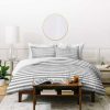 Duvet Cover Bedding Sets * | Deals Gray Stripe Little Arrow Design Co Duvet Cover Deny Designs