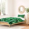 Duvet Cover Bedding Sets * | Hot Sale Palm Amy Sia Duvet Cover Set Green Deny Designs