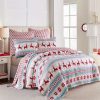 Quilt Bedding Sets * | Best Deal Silent Night Teal Holiday Quilt Set Levtex Home