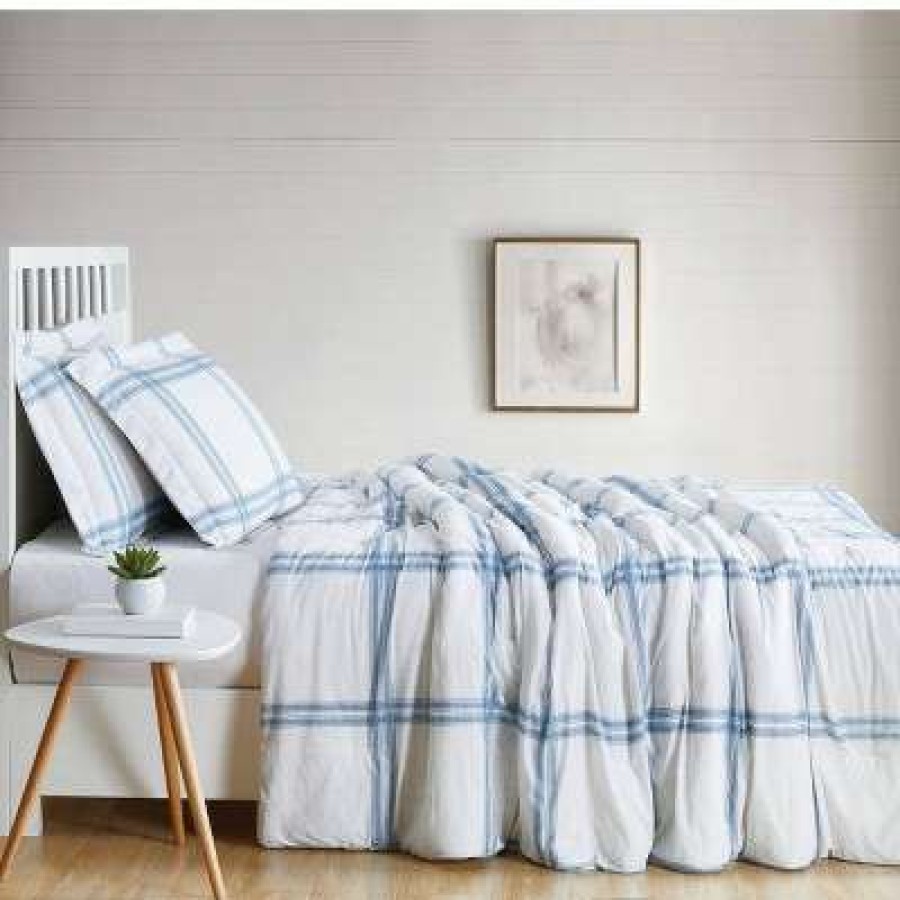 Comforter Bedding Sets * | Top 10 Cottage Classics Farmhouse Plaid Comforter Set Blue