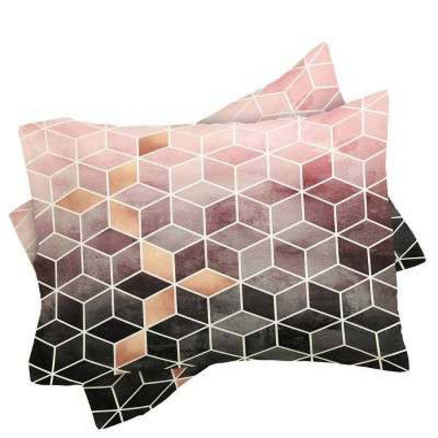 Duvet Cover Bedding Sets * | Hot Sale Elisabeth Fredriksson Gradient Cubes Duvet Set Deny Designs Pink