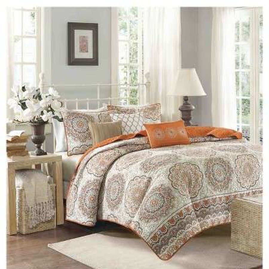 Coverlet Bedding Sets * | New Madison Park Menara 6 Piece Quilted Coverlet Set