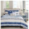 Quilt Bedding Sets * | Best Sale Madison Park Fairbanks Beach Striped Quilted Coverlet Set Blue 6Pc