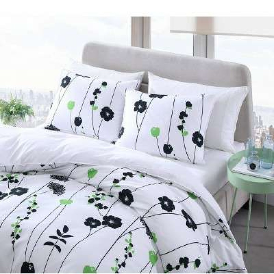 Comforter Bedding Sets * | Cheap Arbon Floral Comforter & Sham Set City Scene Black