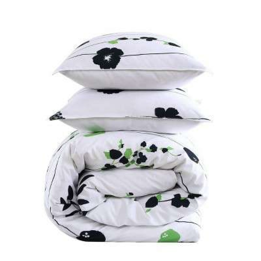 Comforter Bedding Sets * | Cheap Arbon Floral Comforter & Sham Set City Scene Black