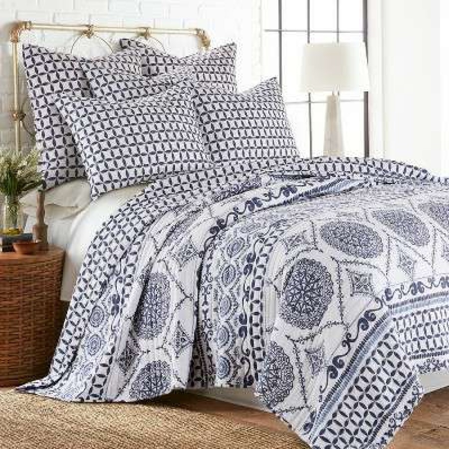 Quilt Bedding Sets * | Promo Homthreads Valentina Quilt Set Blue