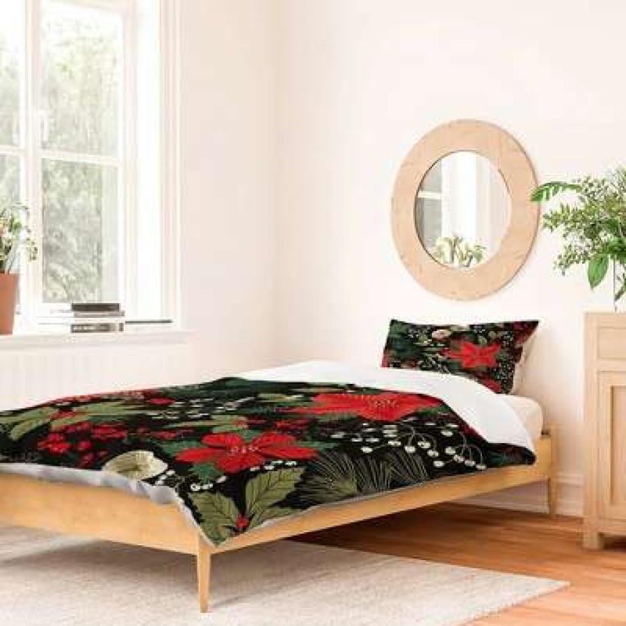 Duvet Cover Bedding Sets * | Best Deal Miracle Of Christmas Duvet Set Deny Designs Green/Red