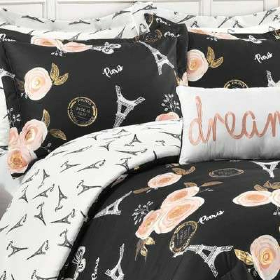 Comforter Bedding Sets * | Outlet Lush Decor Vintage Paris Comforter Collection Lush Decor