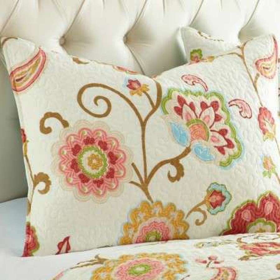 Quilt Bedding Sets * | Best Deal Ashbury Spring Floral Quilt And Pillow Sham Set Levtex Home