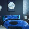 Duvet Cover Bedding Sets * | Cheap 4 Pcs Queen Polyester Galaxy Cosmos Night Starry Pattern Bedding Sets Queen Blue Piccocasa