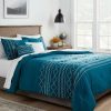 Comforter Bedding Sets * | Promo Kenton Diamond Stitch Comforter Bedding Set Dark Teal Blue Threshold