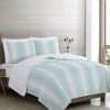 Quilt Bedding Sets * | New Great Bay Home Ombre Striped Reversible Quilt Set Full / Queen Light Blue