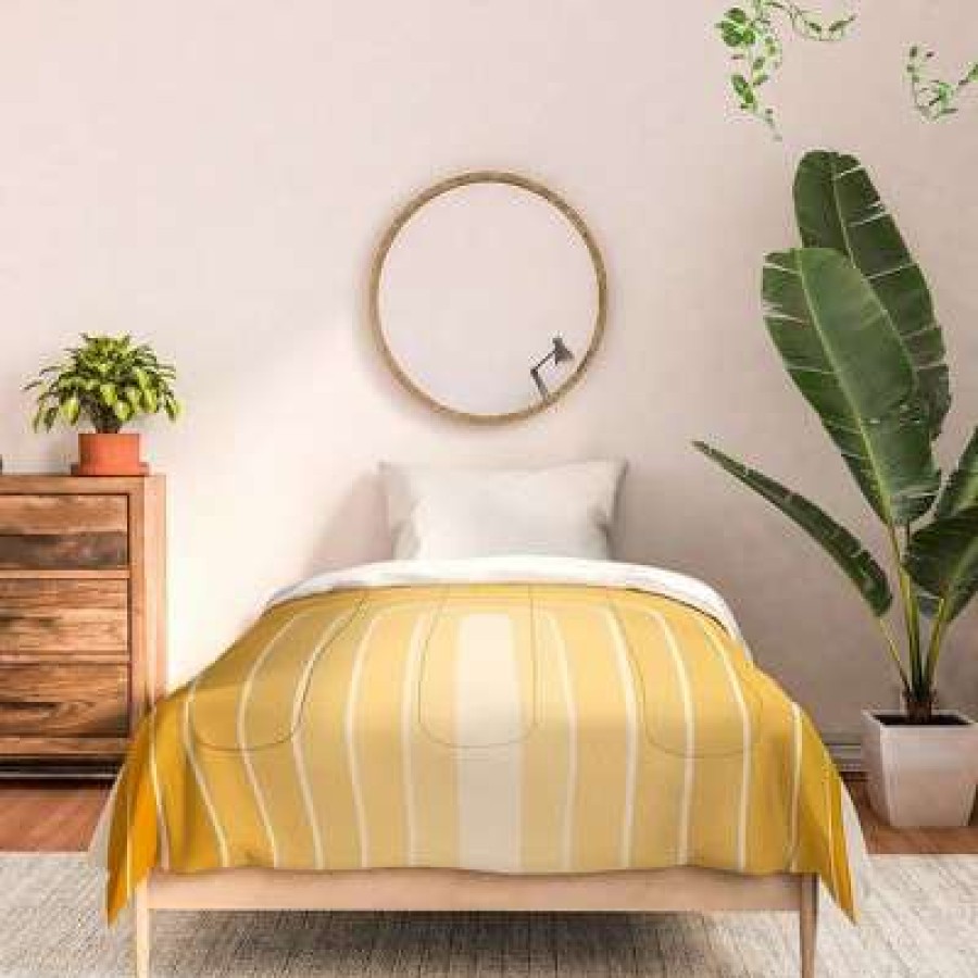 Comforter Bedding Sets * | Budget Colour Poems Gradient Arch Poly Comforter Set Deny Designs Yellow