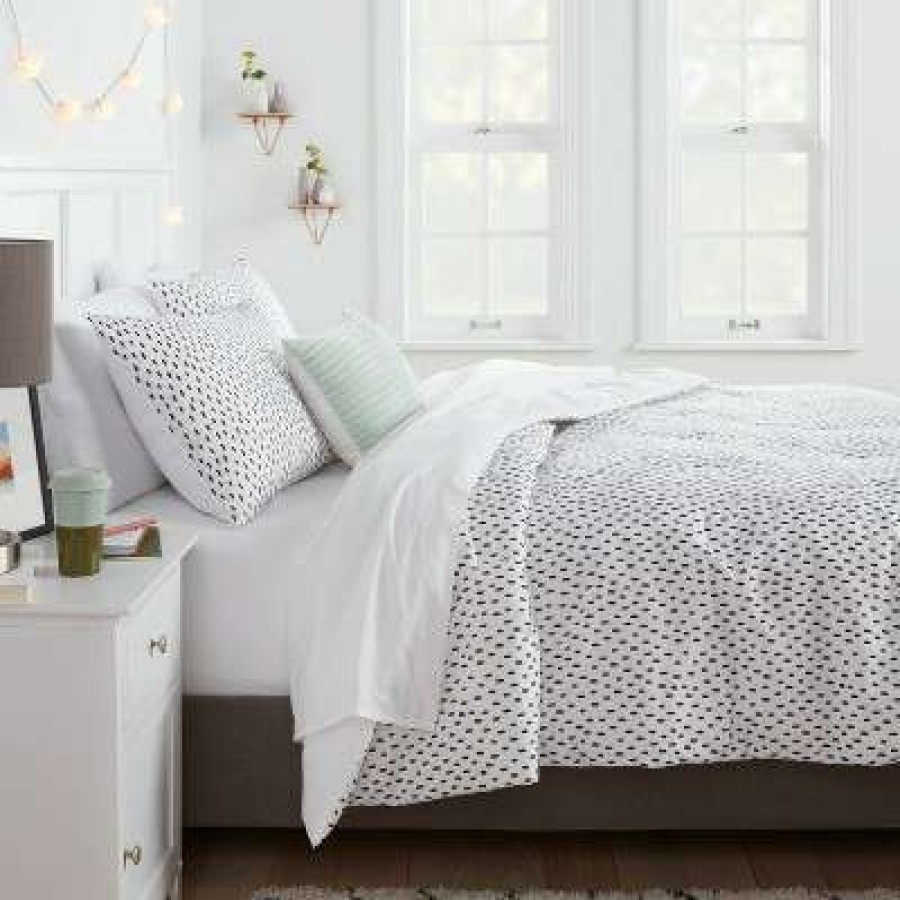 Bedding Collections * | Cheap Reversible Microfiber Dot Comforter Collection Room Essentials